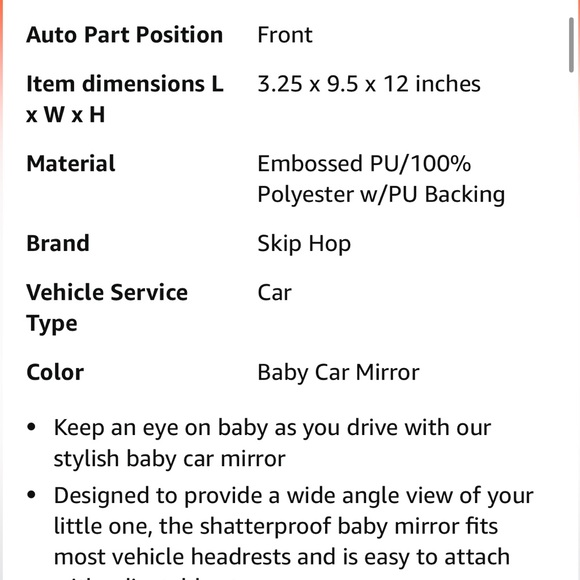 New (opened) but unused skip hop backseat mirror - Picture 3 of 6